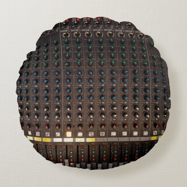 Almofada Redonda O botão no mixer de áudio (Frente)