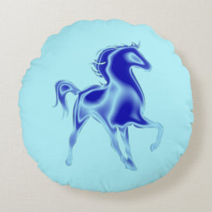 Almofada Redonda O Cavalo Azul - Escolha Sua Cor