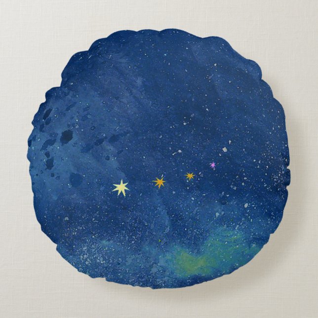 Almofada Redonda O céu estrelado (Frente)