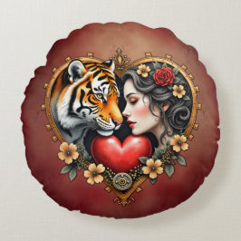 Almofada Redonda O coração da natureza oculta.