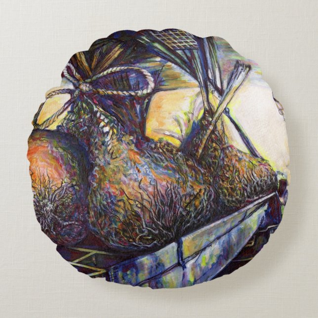 Almofada Redonda O destino da vida ferida (Frente)