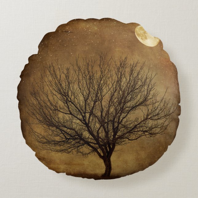 Almofada Redonda O Dia das Bruxas (Frente)