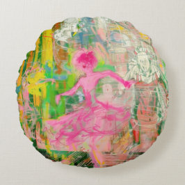 Almofada Redonda O Falador - Caos do Balé Neon