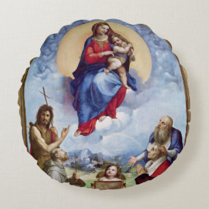 Almofada Redonda O Foligno Madonna, c.1511-12