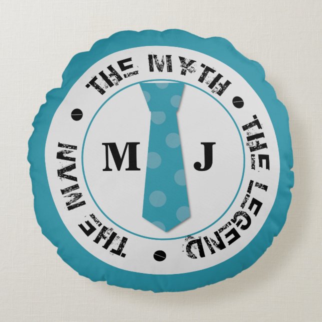 Almofada Redonda O homem o mito da legenda nome personalizado (Frente)