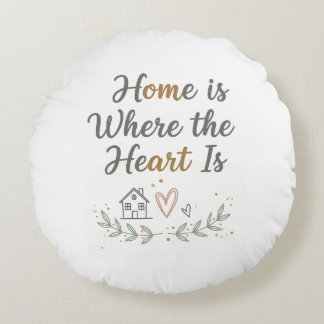Almofada Redonda O lar é onde está o coração - Cozy Wall Art Cote