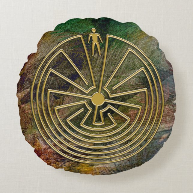 Almofada Redonda O MALUCO Ouro + o fundo (Frente)