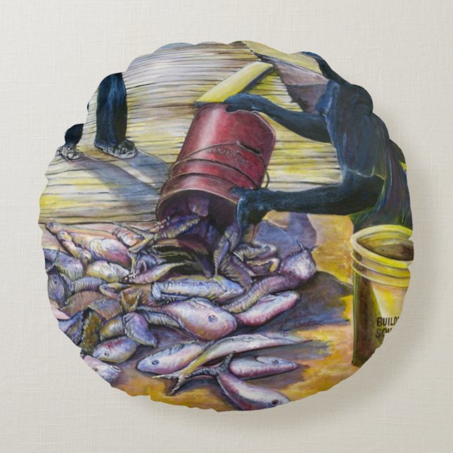 Almofada Redonda O Menu de Hoje, Ilha Harbor (Frente)