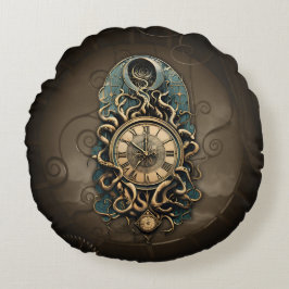 Almofada Redonda O misterioso movimento steampunk.