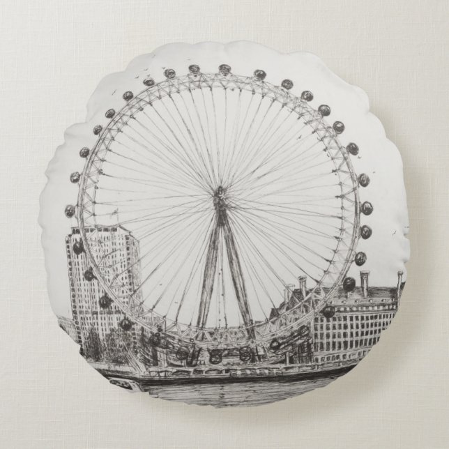 Almofada Redonda O olho 30/10/2006 de Londres (Frente)