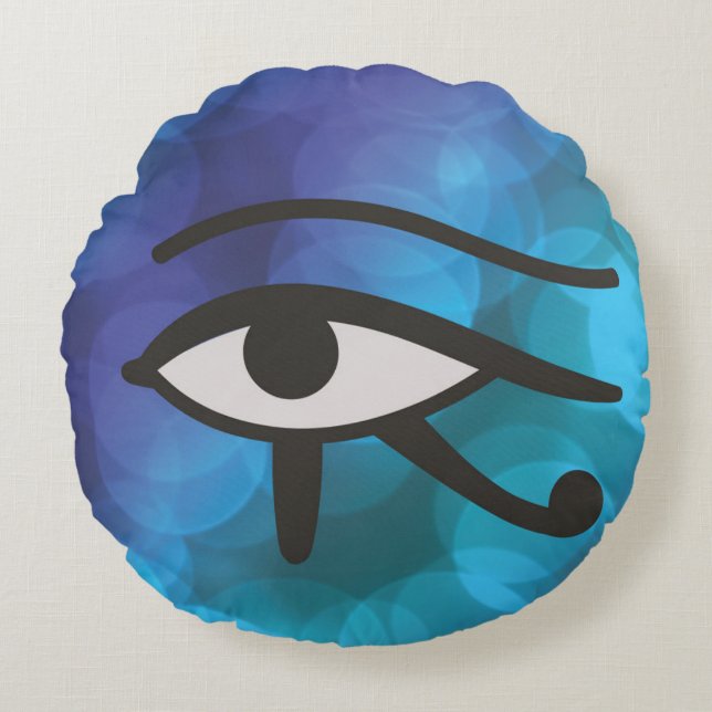 Almofada Redonda O Olho de Horus. (Frente)