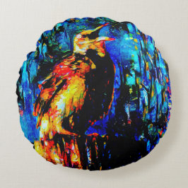 Almofada Redonda O pássaro Solitário 2