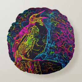 Almofada Redonda O pássaro Solitário 3