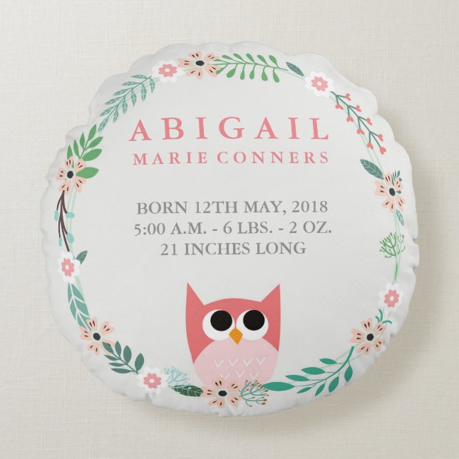 Almofada Redonda O Travesseiro De Nascimento Da Floresta Arredonda  (Frente)