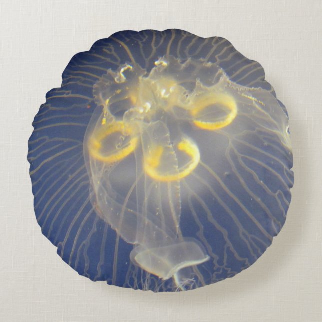Almofada Redonda O Travesseiro decorativo de medusa (Frente)