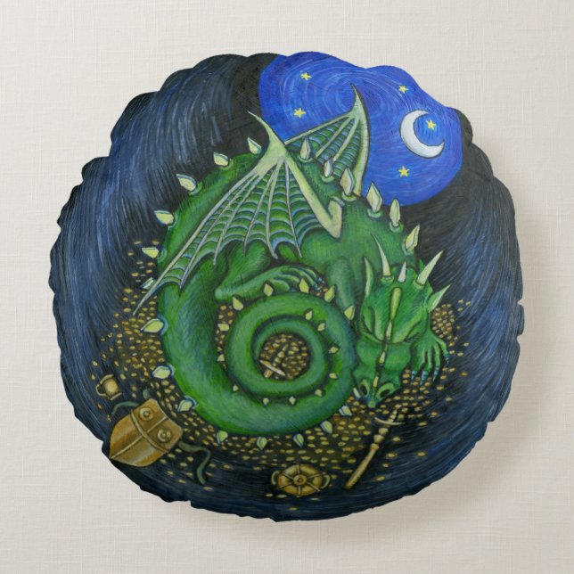 Almofada Redonda O Travesseiro do Dragão (Frente)