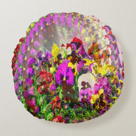 Almofada Redonda O turbilhão de Pansies...