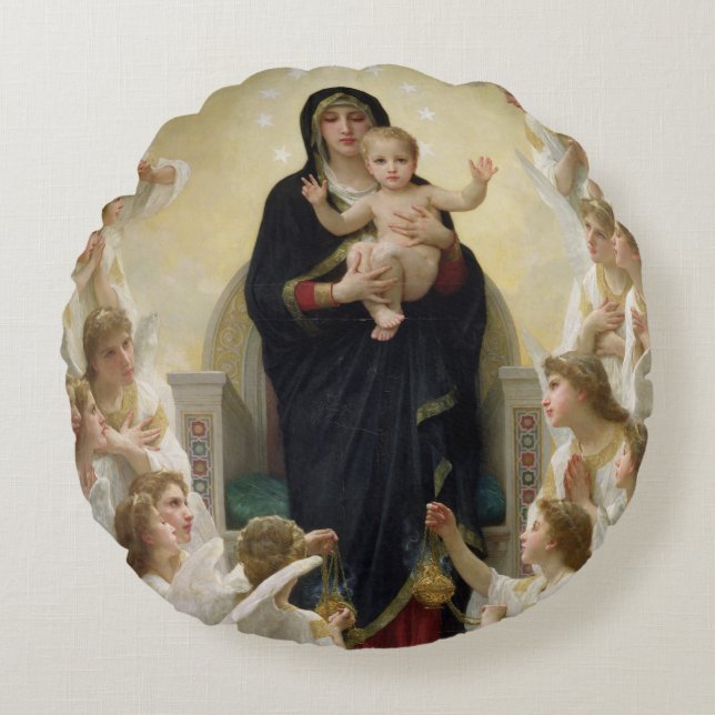 Almofada Redonda O Virgin com Anjo, 1900 2 (Frente)