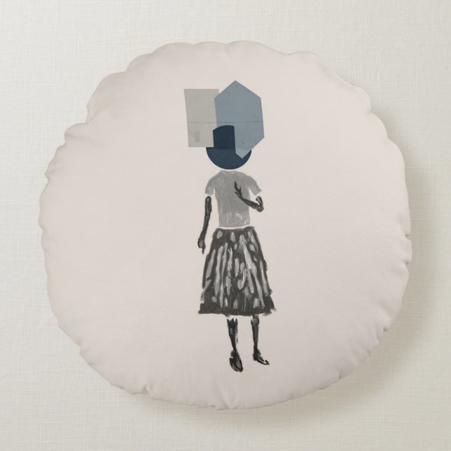 Almofada Redonda objet_14_une femme_1 (Frente)