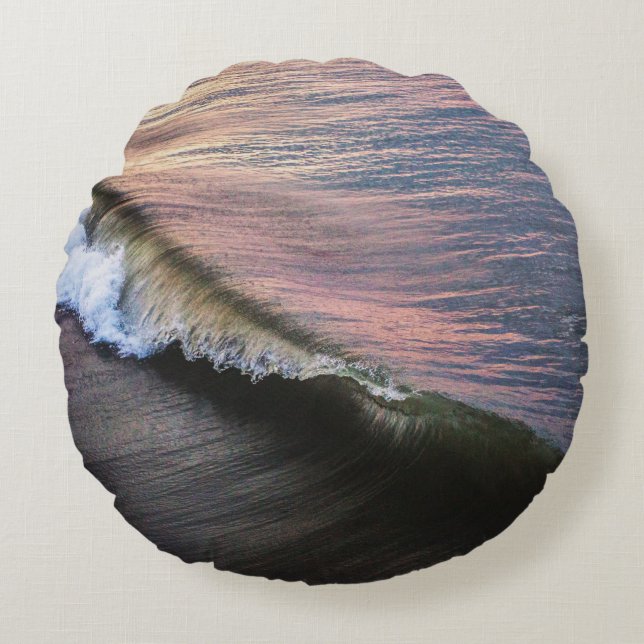 ALMOFADA REDONDA OCEAN WAVES CRASHING ON SHORE DURING DAYTIME (Frente)