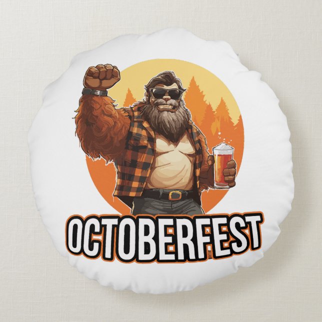 Almofada Redonda Octoberfest Pé Grande  (Verso)