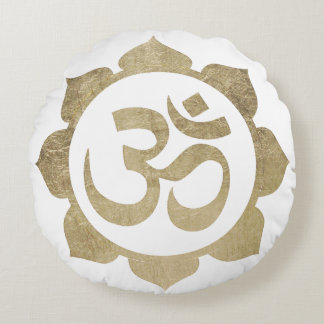 Almofada Redonda Ohm dourado