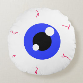 Almofada Redonda Olhal Azul Escuro Simples
