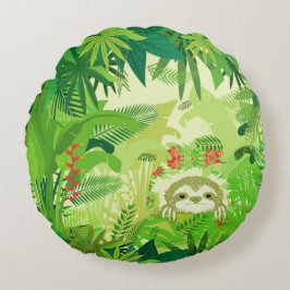 Almofada Redonda Olhar uma selva de boo