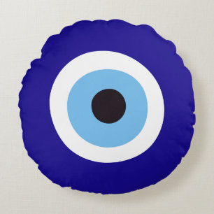 Almofada Redonda Olho de Mau azul de pré-disquete