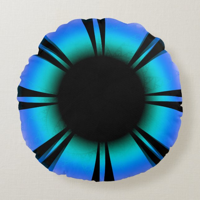 Almofada Redonda Olhos azuis salvarão e ajudarão (Frente)