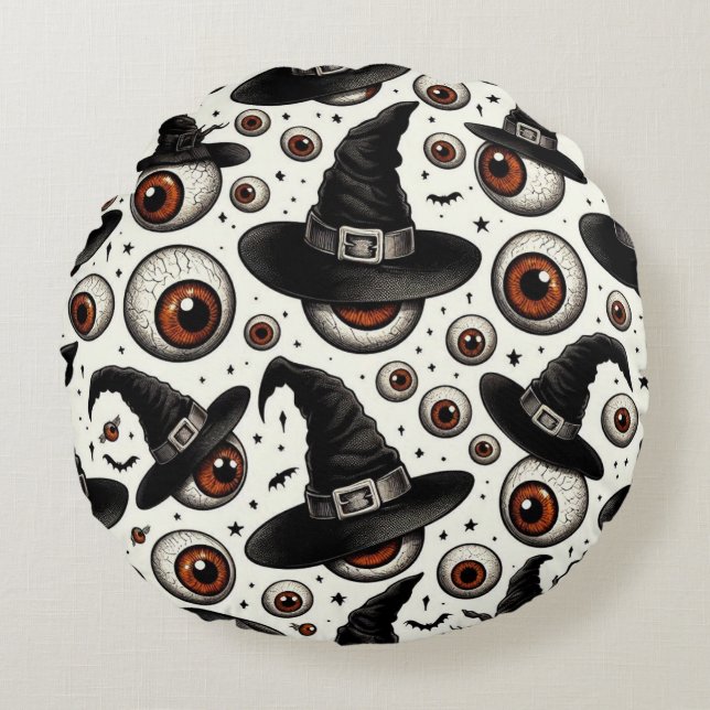 Almofada Redonda Olhos Witchy (Frente)