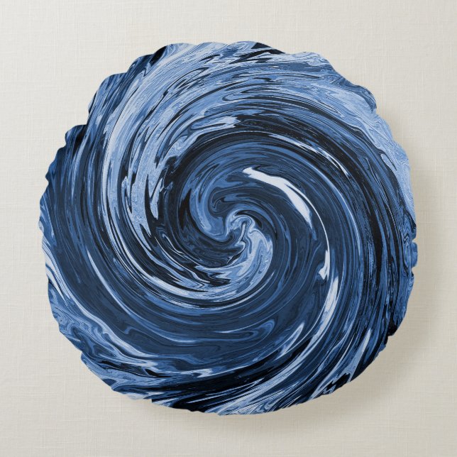 Almofada Redonda Onda de curva girando... (Frente)