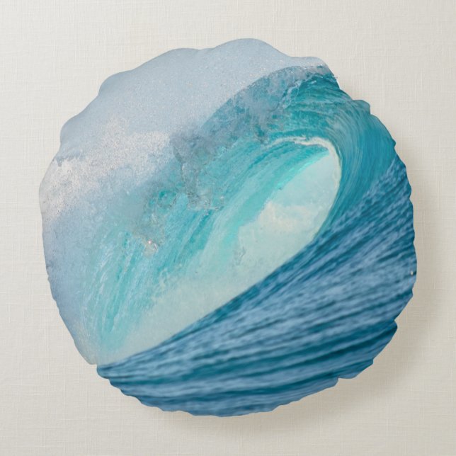 Almofada Redonda Onda surfando do tambor que quebra em volta do (Verso)