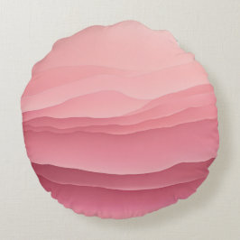 Almofada Redonda Ondas Rosa Suave arte de IA