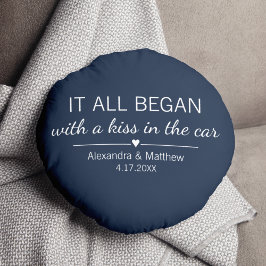 Almofada Redonda Onde Tudo Começou Casais Românticos do Dia dos Nam