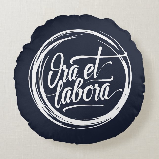 Almofada Redonda Ora et labora (Frente)