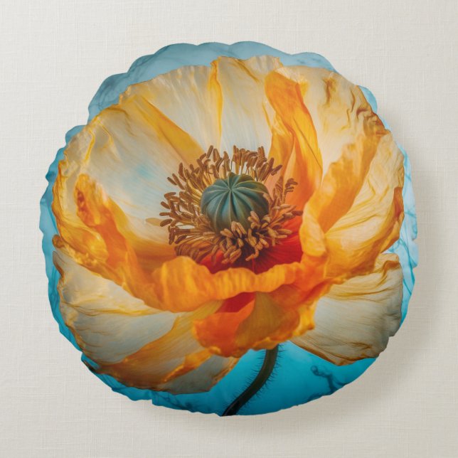 Almofada Redonda Orange Beauty (Frente)