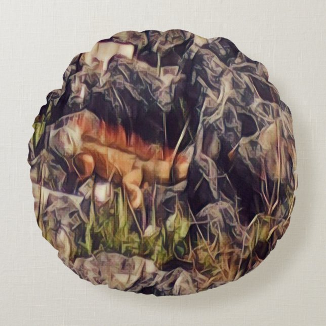 Almofada Redonda Orange Guana Art (Frente)