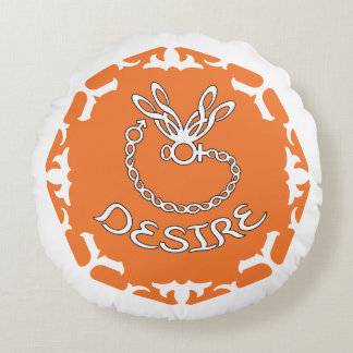 Almofada Redonda Orange Sacral Chakra "Desire" Dragonfly White BG