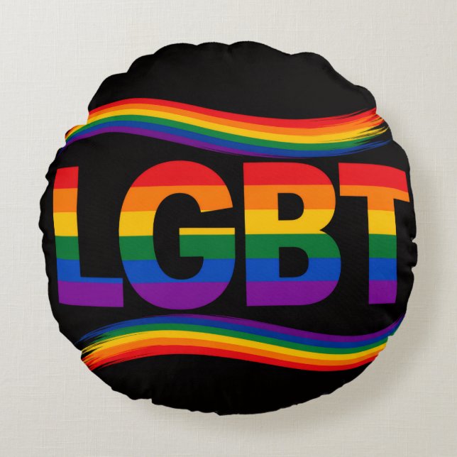 Almofada Redonda Orgulho Arco-íris LGBT (Frente)