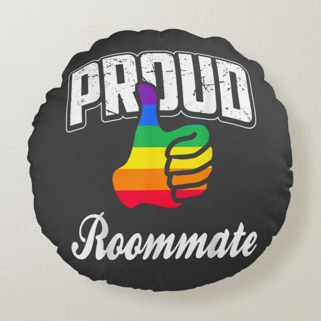 Almofada Redonda Orgulho Gay do Colega de Quarto (Frente)