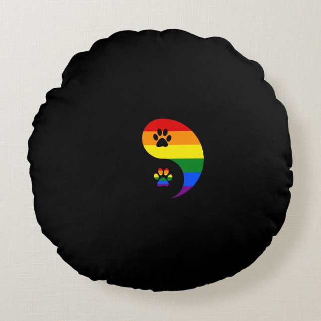 Almofada Redonda Orgulho Yin-yang (Frente)