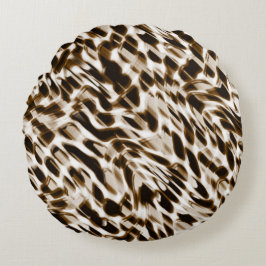Almofada Redonda Orifícios castanhos em movimento, escuros e esbran