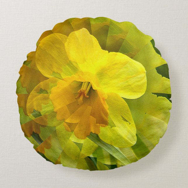 Almofada Redonda Origami Daffodil....... (Frente)