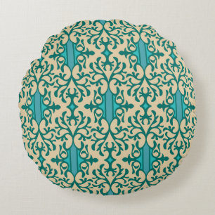 Almofada Redonda Ornamento Floral: Moderno Fashionável Sem Semente