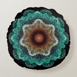 Almofada Redonda Ornamento fractal extravagante
