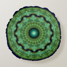 Almofada Redonda Ornamento redondo fractal de fada brilhante
