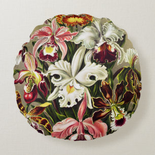 Almofada Redonda Orquídeas, Orquídeas Denusblumen Ernst Haeckel