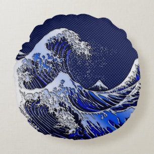 Almofada Redonda Os estilos modernos do Excelente Hokusai Wave