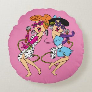 Almofada Redonda Os Flintstones Estrelas Wilma & Betty Rock